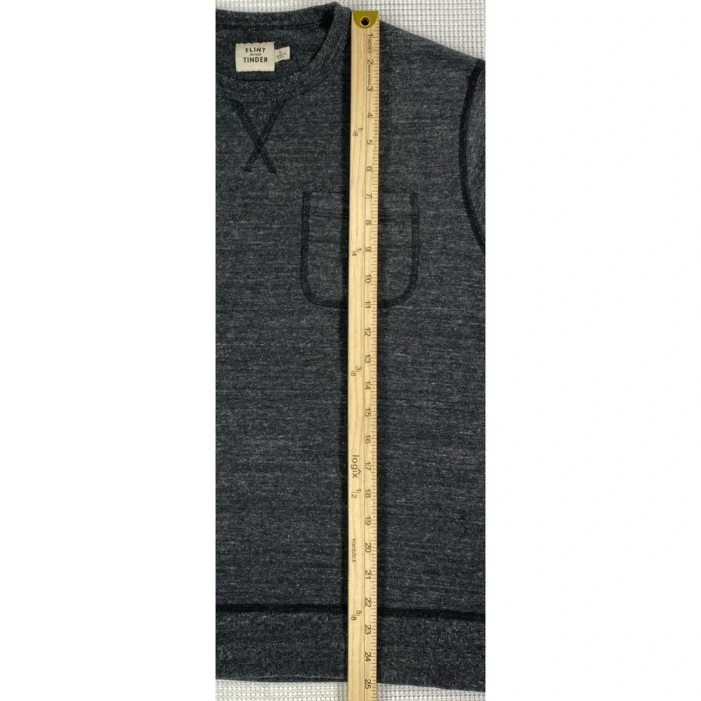 Flint & Tinder French Terry Pocket Crew‎ Sweatshirt Dark Gray USA Men's Large